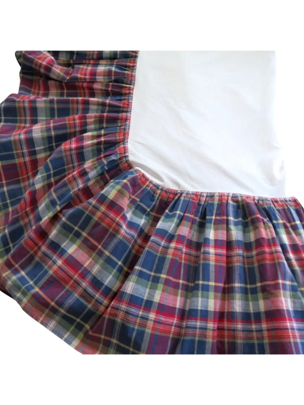 Vintage Ralph Lauren Bedskirt Garrison Plaid WESTERN KING Dust Ruffle 15